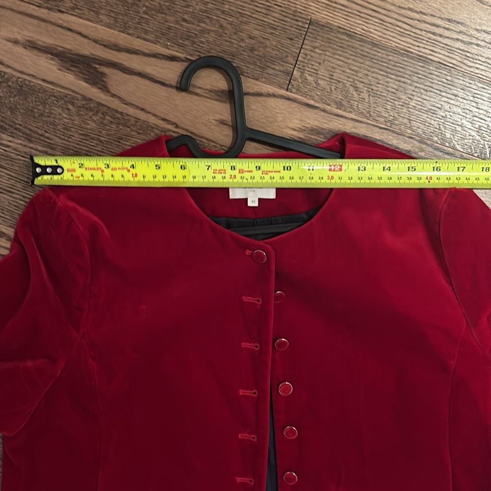 Sezane Red Marlys Button-Front Jacket - Picture 13 of 13